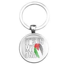 Schlüsselanhänger Glas - Its In My DNA Palästina von mcliving