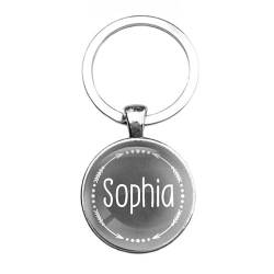 Schlüsselanhänger Glas - Sophia, silberfarben von mcliving
