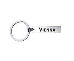 Schlüsselanhänger mit Namen - Wien - Edelstahl, silberfarben von mcliving