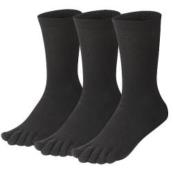 meaiguo Frauen Zehensocken für Laufen Fünf Finger Socken mit Baumwolle Athletic, Schwarz/D2, Einheitsgröße von meaiguo