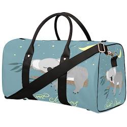 Sleeping Koala Bear Travel Duffel Bag Faltbare Sport Tote Gym Bag Weekender Bag Workout Tasche Übernachtung Schultertasche Handgepäck Griff Tasche für Frauen Herren, metallisch von meathur