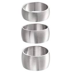 meditoys · Ring aus Edelstahl für Damen und Herren · Bandring 10 mm breit · Silber matt/Gebürstet Größe: 50 (15.9) von meditoys