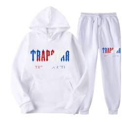 Men's and Women's Trapstar London Sportswear, Trapstar Two-Piece Sportswear Hoodie for Men and Women with Letter Print + Sports Trousers,A,L von meec