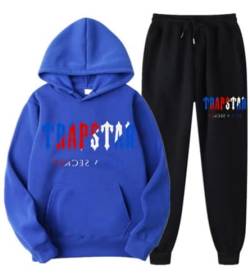 Men's and Women's Trapstar London Sportswear, Trapstar Two-Piece Sportswear Hoodie for Men and Women with Letter Print + Sports Trousers,Q,M von meec