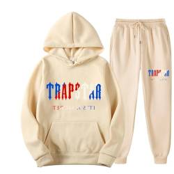 Men's and Women's Trapstar London Sportswear, Trapstar Two-Piece Sportswear Hoodie for Men and Women with Letter Print + Sports Trousers,RH,M von meec