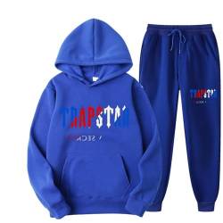 Men's and Women's Trapstar London Sportswear, Trapstar Two-Piece Sportswear Hoodie for Men and Women with Letter Print + Sports Trousers,RI,XL von meec