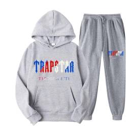 Men's and Women's Trapstar London Sportswear, Trapstar Two-Piece Sportswear Hoodie for Men and Women with Letter Print + Sports Trousers,RK,L von meec