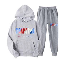Men's and Women's Trapstar London Sportswear, Trapstar Two-Piece Sportswear Hoodie for Men and Women with Letter Print + Sports Trousers,RK,M von meec