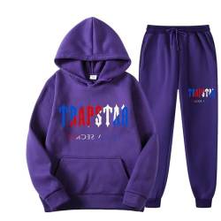 Men's and Women's Trapstar London Sportswear, Trapstar Two-Piece Sportswear Hoodie for Men and Women with Letter Print + Sports Trousers,Y,M von meec