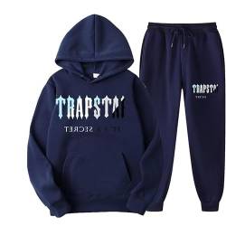 meec Trapstar Two-Piece Sportswear Hoodie for Men and Women with Letter Print + Sports Trousers, Unisex Sportswear Suit for Autumn and Winter,RN,L von meec