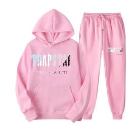 meec Trapstar Two-Piece Sportswear Hoodie for Men and Women with Letter Print + Sports Trousers, Unisex Sportswear Suit for Autumn and Winter,RO,M von meec