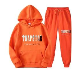 meec Trapstar Two-Piece Sportswear Hoodie for Men and Women with Letter Print + Sports Trousers, Unisex Sportswear Suit for Autumn and Winter,S,XL von meec