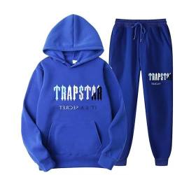 meec Trapstar Two-Piece Sportswear Hoodie for Men and Women with Letter Print + Sports Trousers, Unisex Sportswear Suit for Autumn and Winter,U,M von meec