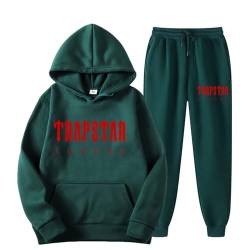 meec Trapstar Two-Piece Sportswear Hoodie for Men and Women with Letter Print + Sports Trousers,Unisex Tracksuit, Jogging Suit,Autumn Winter Hoodie + Trousers Set,RO,M von meec