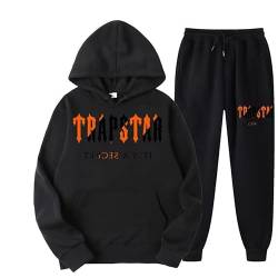 meec Unisex Sportswear, Trapstar London Tracksuit, Jogging Suit, Pullover, Hooded Jacket + Trousers, Hoodie, Autumn Winter Hoodie + Trousers Set,RD,M von meec