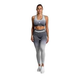 megasstic Ombre 2-Teiliges Workout-Set, Leggings, Sport-BH, Nahtloses Design, Undurchsichtig, Super Weich, Dehnbar, Atmungsaktiv, Hohe Taille, Bauchkontrolle (Grau, L/XL) von megasstic