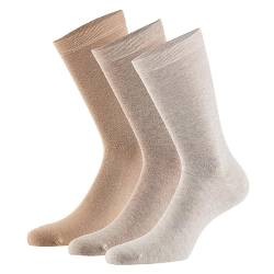 mehrstrumpf Herren & Damen 100% Bio-Anbau Socken mit Komfortbund ohne Naht (12 Paar) Beige 35-38 von mehrstrumpf