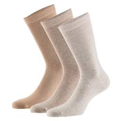 mehrstrumpf Herren & Damen 100% Bio-Anbau Socken mit Komfortbund ohne Naht (12 Paar) Beige 39-42 von mehrstrumpf