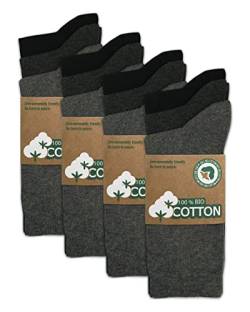 mehrstrumpf Herren & Damen 100% Bio-Anbau Socken mit Komfortbund ohne Naht (12 Paar) Grau 39-42 von mehrstrumpf