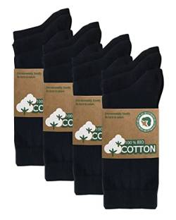 mehrstrumpf Herren & Damen 100% Bio-Anbau Socken mit Komfortbund ohne Naht (12 Paar) Schwarz 43-46 von mehrstrumpf