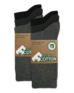 mehrstrumpf Herren & Damen 100% Bio-Anbau Socken mit Komfortbund ohne Naht (6 Paar) Grau 35-38 von mehrstrumpf
