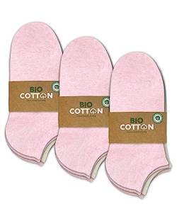 mehrstrumpf Kinder 100% Bio-Anbau Sneaker Socken Baumwolle | Füßlinge Atmungsaktiv Jungen & Mädchen ohne Naht (12 Paar) Pink 31-34 von mehrstrumpf