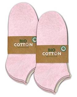 mehrstrumpf Kinder 100% Bio-Anbau Sneaker Socken Baumwolle | Füßlinge Atmungsaktiv Jungen & Mädchen ohne Naht (8 Paar) Pink 35-38 von mehrstrumpf