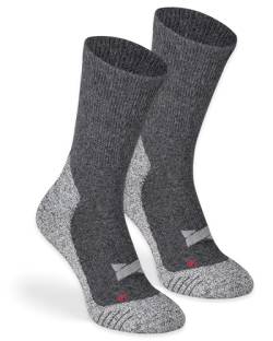 mehrstrumpf x XTREME Wandersocken Outdoor Hiking Trekking Anti-Blasen Polsterung Damen & Herren Allwetter Coolmax Atmungsaktiv (2 Paar) Anthrazit 39-42 von mehrstrumpf