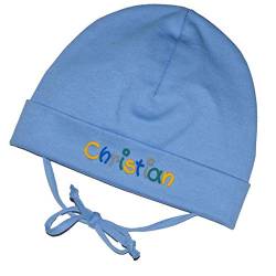 Babymütze mit Namen für Jungen und Mädchen, Farbe:hellblau, Größe:XS von mein-name