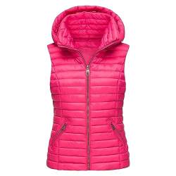 meiodtion Weste damen Weiche Weste Aus Warmer Baumwolle mit hohem Kragen mit Kapuze Ärmellose Lang Steppweste Winterweste Daunenmantel Outdoor Puffer Jacke Fleeceweste Damen Damen Steppweste von meiodtion