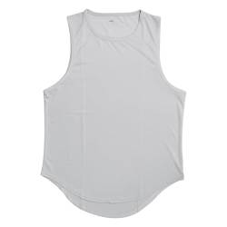 meioro Herren Mesh Tank Top, Atmungsaktives Ärmellose Shirt Angepasste Muskelshirt, Sport Rundhals Tank Tops Männer Sommer Gym Workout Funktionsshirt Bodybuilding Fitness Unterhemd(Grau,M) von meioro