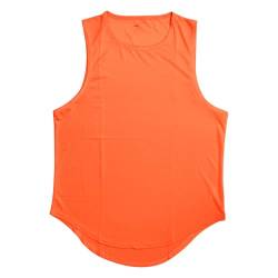 meioro Herren Mesh Tank Top, Atmungsaktives Ärmellose Shirt Angepasste Muskelshirt, Sport Rundhals Tank Tops Männer Sommer Gym Workout Funktionsshirt Bodybuilding Fitness Unterhemd(Orange,L) von meioro