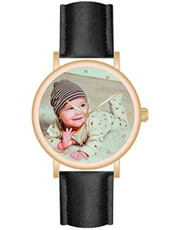 memories Fotouhr personalisierte Uhr 40mm Uhr mit Bild 3BAR Uhr mit Foto Made in Germany von memories