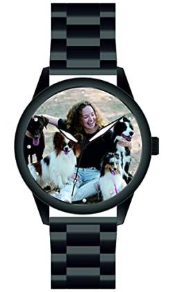 memories Fotouhr personalisierte Uhr 41mm Stahlarmband 3BAR Uhr mit Bild Made in Germany von memories