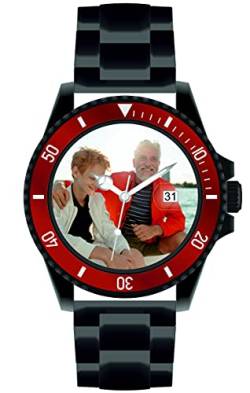 memories Uhr mit Bild personalisierte Uhr mit Foto 40mm Edelstahl Armband Fotouhr von memories