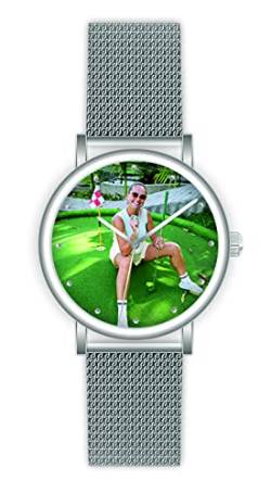 memories Uhr mit Foto personalisiertes Geschenk 40mm Meshband Silber 3BAR Wasserdicht von memories