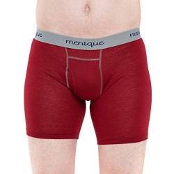 menique Herren Boxershorts Atmungsaktiv 100% Merinowolle Unterwäsche Gr. M, Königsblau Kirsche von menique