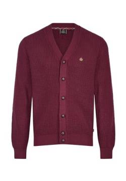 Merc Herren Grayson Sweater Cardigan, Burgunderrot, X-Large von merc