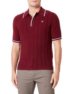 Merc Herren Smith Poloshirt Sweater, Burgunderrot, Large von merc