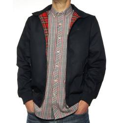 merc London Harrington-Jacke, Weinrot, Vintage-/Retro-Stil Gr. L, navy von merc