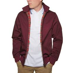 merc London Harrington-Jacke, Weinrot, Vintage-/Retro-Stil Gr. S, burgunderfarben von merc