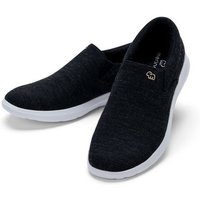 merinos - merinoshoes.de Atmungsaktiver Damenschuh aus Merinowolle Sneaker Eleganter schwarz & weißer Schuh mit Slip-On Funktion von merinos - merinoshoes.de