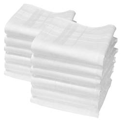 Merrysquare - Weiße Taschentücher 100% Baumwolle - Format 35cm x 35cm - 12 Stücke - Camille Modell von merrysquare