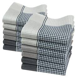 merrysquare - Taschentücher für Herren - Großes Format 40cm x 40cm - 12 Stück - 100% Baumwolle - Modell OLIVER von merrysquare