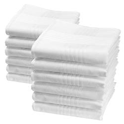 merrysquare - Weiße Herrentaschentücher 100% Baumwolle - Format 40cm x 40cm - 12 Stücke - Valentin Modell von merrysquare