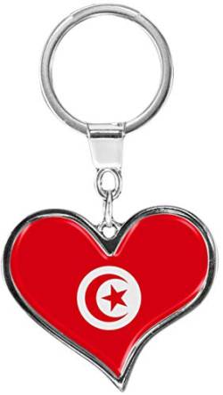 metALUm | Schlüsselanhänger Herz Metall Flagge Tunesien 6611074 von metALUm