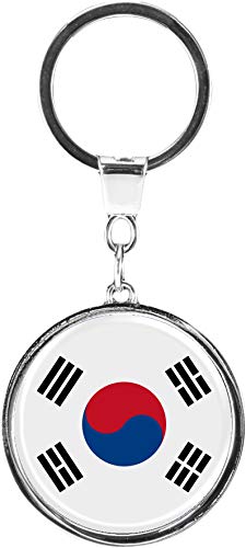 metALUm | Schlüsselanhänger Rund Metall Flagge Süd-Korea 6610100 von metALUm