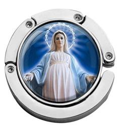 metALUm christlicher Taschenaufhänger Maria mit faltbarem Magnetverschluss #265010012 von metALUm