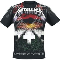 Metallica T-Shirt - Master Of Puppets - Faded Allover - M bis XL - für Männer - Größe L - schwarz  - Lizenziertes Merchandise! von metallica