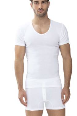 Mey Casual Cotton Regular Fit T-Shirt V-Ausschnitt weiss, Einfarbig von mey